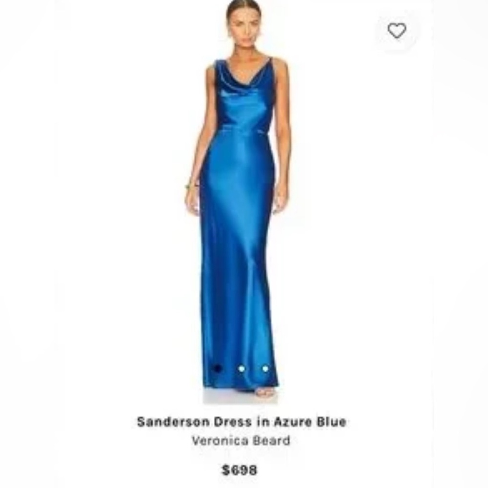 Veronica Beard Sanderson Gown in Azure | Sleek One-Shoulder Evening Dress - Picture 9 of 11